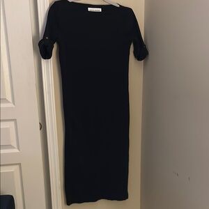 Jones New York sport size small women’s navy blue midi dress elbow sleeves